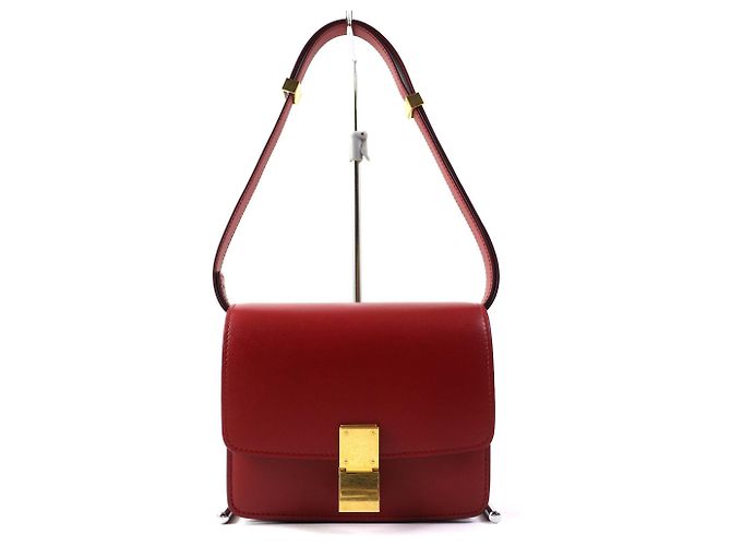 Céline Celine Classic Box Small Leather Shoulder Bag Red