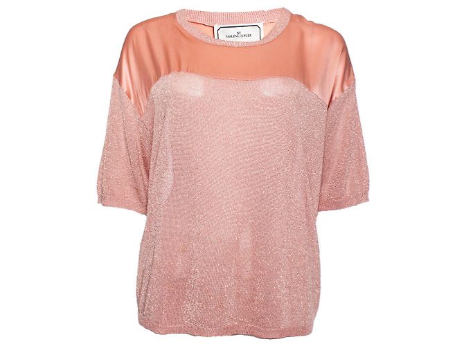 T-shirt rosa con lurex By Malene Birger