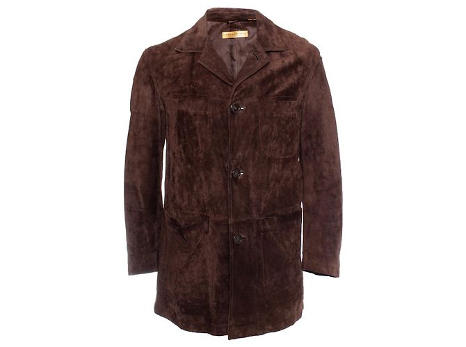Braune Wildlederjacke von Donna Karan