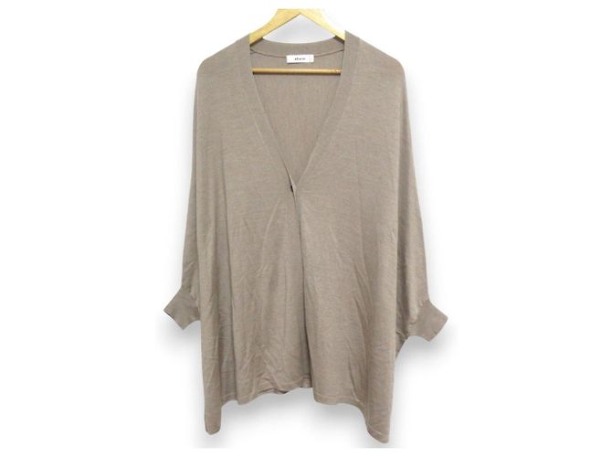 Autre Marque Cardigan lungo in seta e cashmere ebure Beige