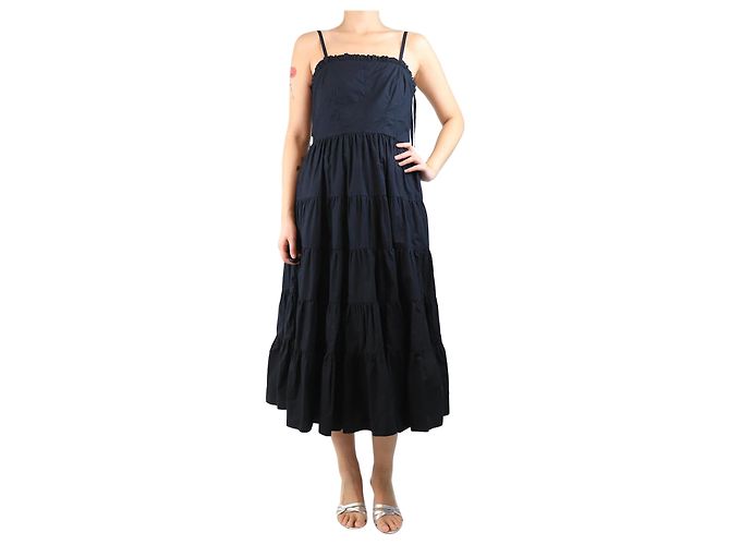 Ulla Johnson Vestido negro sin mangas con paneles - talla UK 10