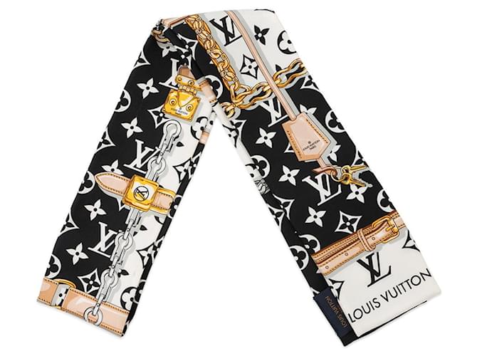 Louis Vuitton Monogram Confidential Bandeau Scarf Black Silk  ref.2616396
