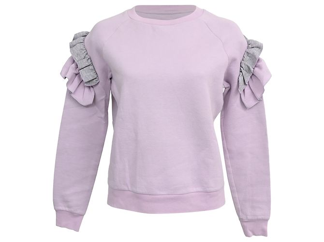Stella Mc Cartney Moletom com babados Stella McCartney em algodão roxo pastel