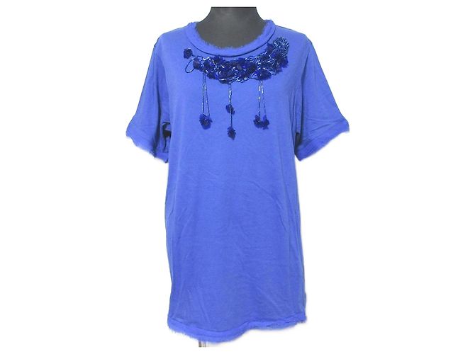 Top con frange decorato di LANVIN Blu