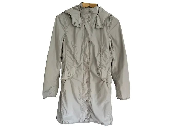 Moncler Graue Wasserdichte Parka mit Abnehmbarer Kapuze