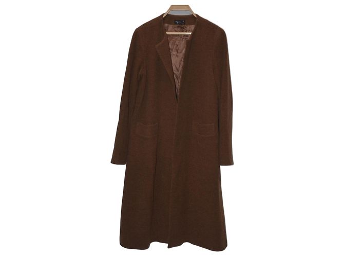 Agnès b. Casaco de lã e cashmere Marrom claro Castanho claro