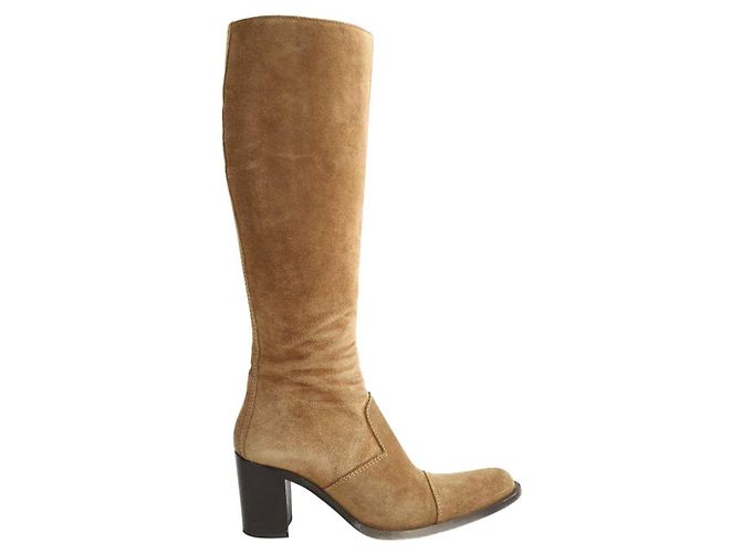 Free Lance Botas de camurça camel Camelo