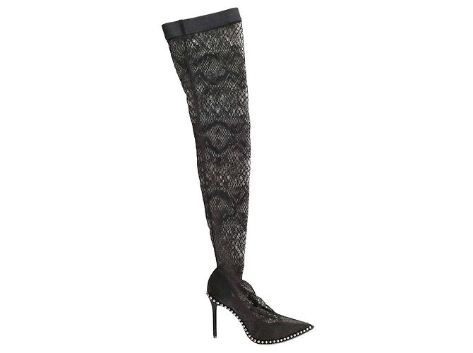 Alexander Wang Bota de cano alto preta