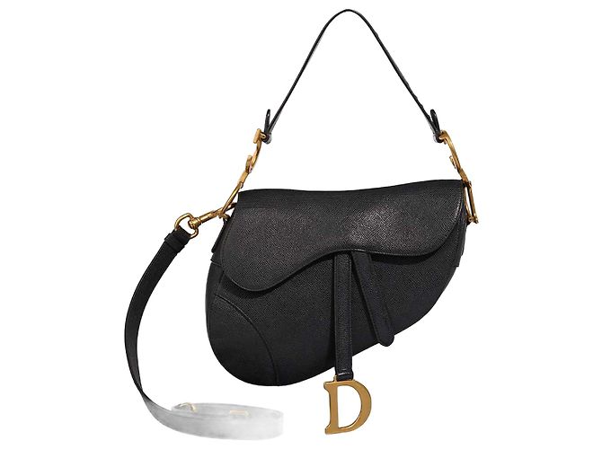 DIOR Saddle Bag in Black Leather - 102988