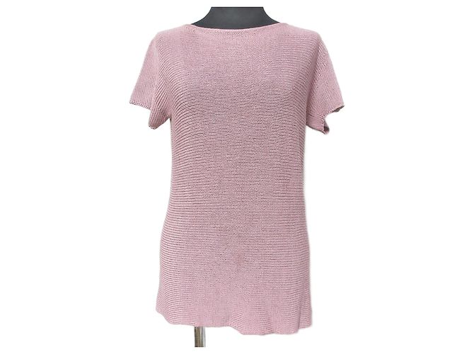 Top de punto con aspecto de lino Max Mara Rosa