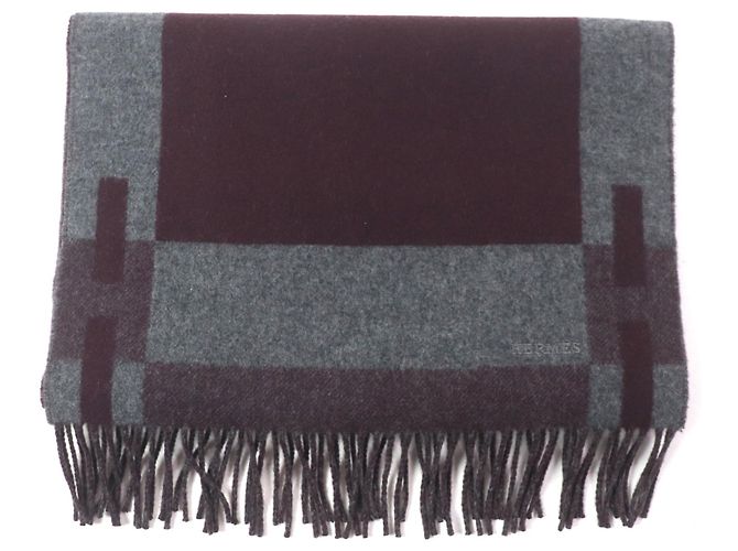 Hermès Hermes H Passant 100% Cashmere Stole Brown
