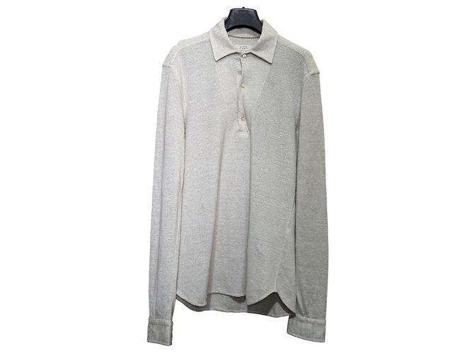 Autre Marque Polo 100% Capri in lino beige M 