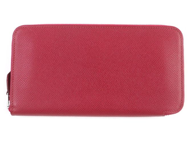 Hermès Hermes Azap Long Classic Ruby Epsom Leder Geldbörse Rot 