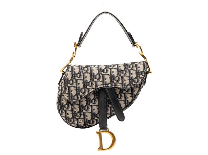 Saddle Bolsa de sela mini oblíqua azul Dior Azul marinho