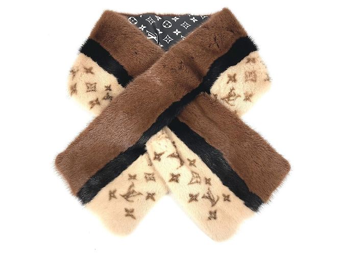 Sciarpa Echarpe Monogramma Louis Vuitton Marrone Nero 