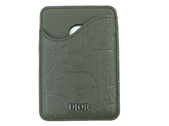 Christian Dior DIOR SADDLE Khaki Leather Card Case