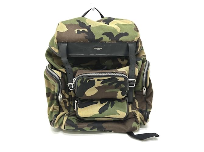 Sac à dos camouflage Yves Saint Laurent Vert 