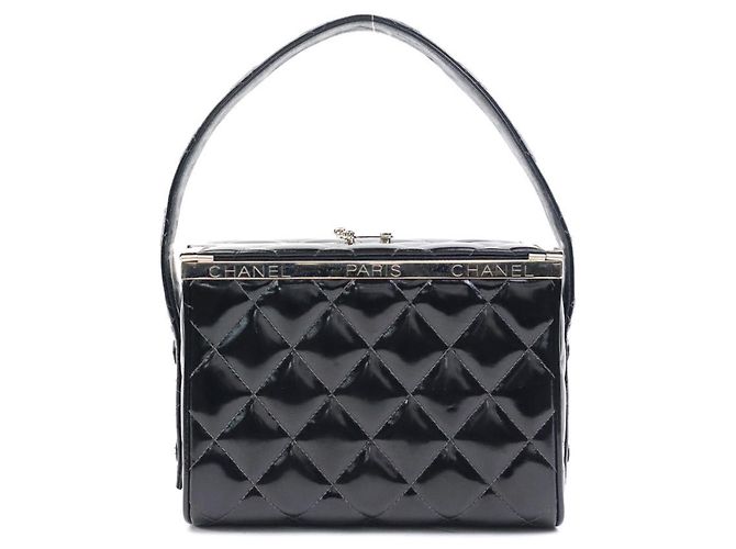 Bolsa de couro preta Chanel Preto