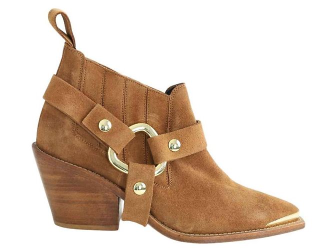 Zadig & Voltaire Boots western en daim camel
