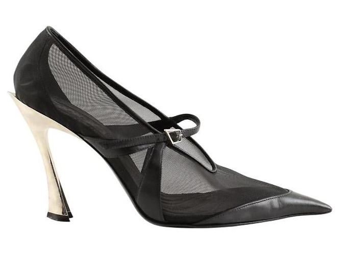 Thierry Mugler Talons en cuir noirs