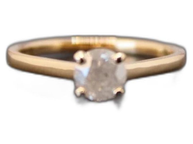 Autre Marque Anillo solitario francés GIA 0,59 ct. en brillante redondo natural Blanco