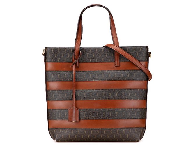Saint Laurent Le Monogram Toy Shopping Tote/Shoulder Bag Brown