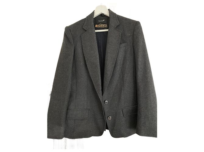 Isabel Marant Jacke aus Wolle und Kaschmir Dunkelgrau Anthrazitgrau