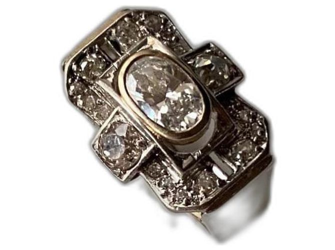 Autre Marque Anello Tank vintage bello Argento