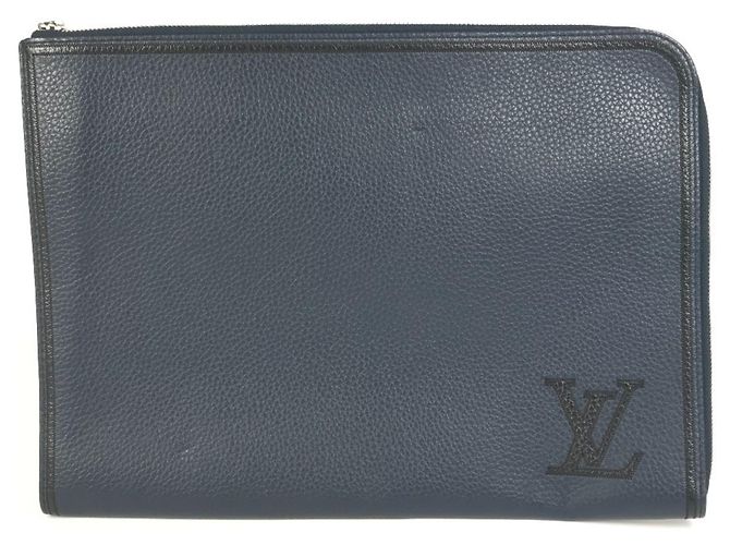Pochette Jour GM avec logo LV de Louis Vuitton Noir Bleu Marine