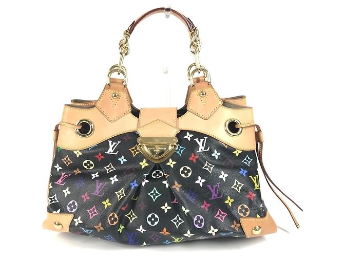 Louis Vuitton Monogram Multicolore Ursula Tote Shoulder Bag Black Multiple colors