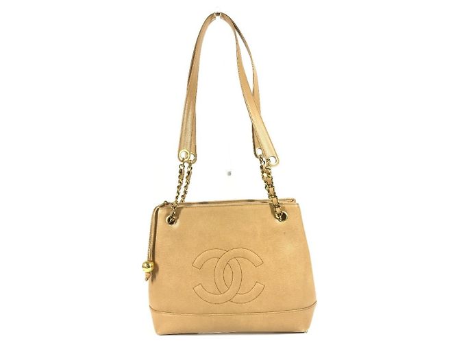 Borsa a spalla Chanel Vintage CC Coco Mark Beige
