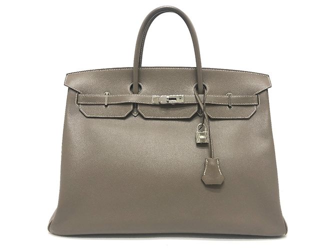 Hermès Hermes Birkin 40 Handbag Brown Taupe