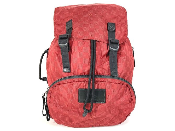 Louis Vuitton Damier Aventure Light Pack Backpack Black Red