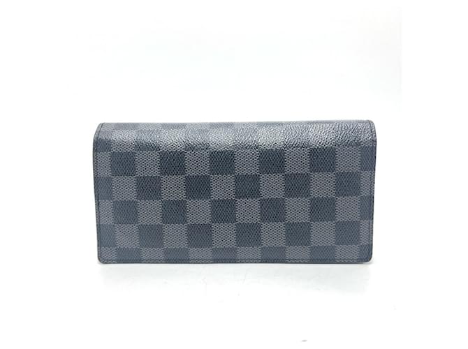Louis Vuitton Brazza Wallet Black Cloth  ref.2619835
