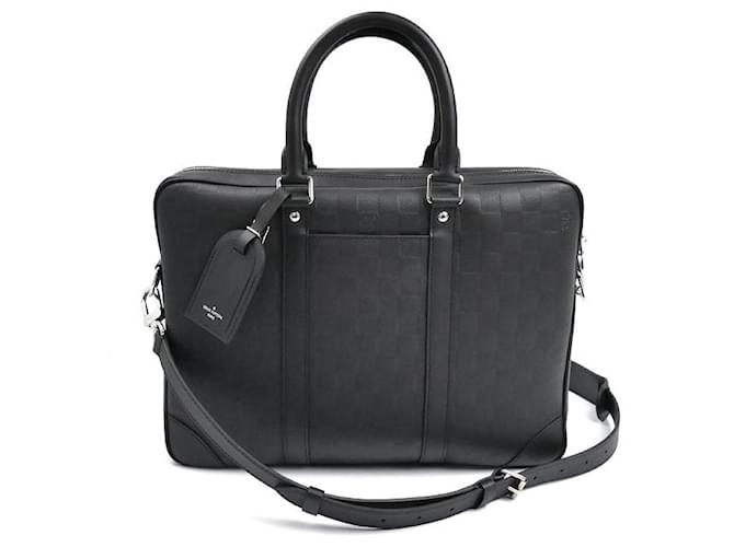 Louis Vuitton PDV Damier Infini Business Bag Black Leather  ref.2620117