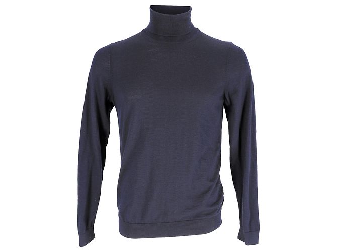 Hugo Boss Boss Rollkragenpullover aus marineblauer Wolle