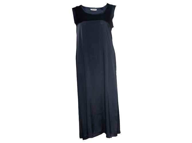 Blaue JIL SANDER Kleid mit rohen Kanten