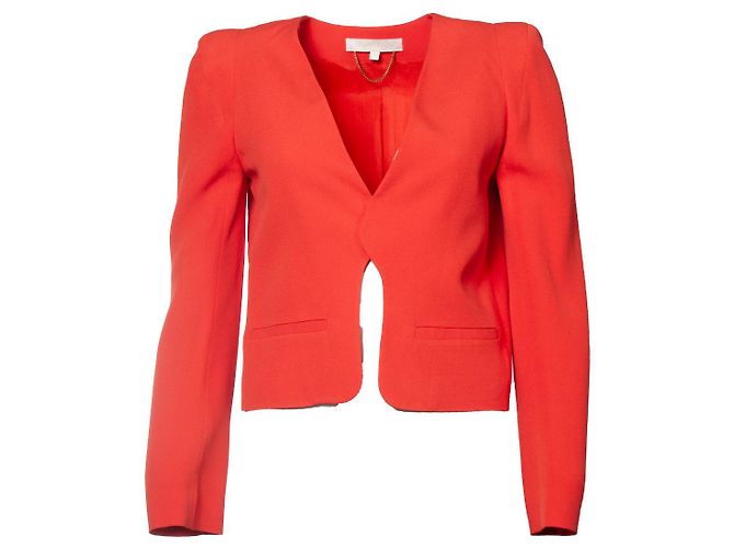 Vanessa Bruno coral red button less blazer