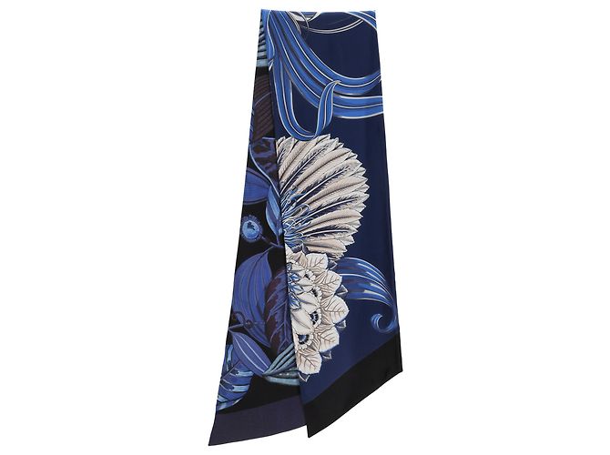 Salvatore Ferragamo Mini bandeau stampato Ferragamo in seta blu