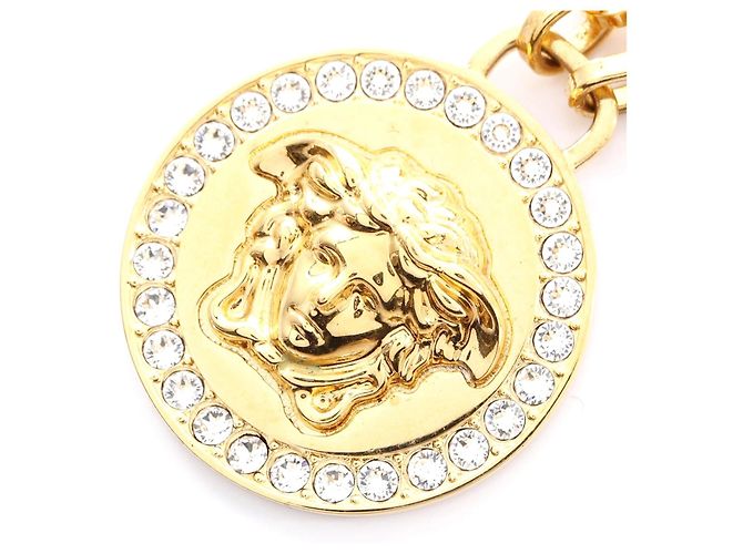 Collier Medusa Greca en or avec strass Versace