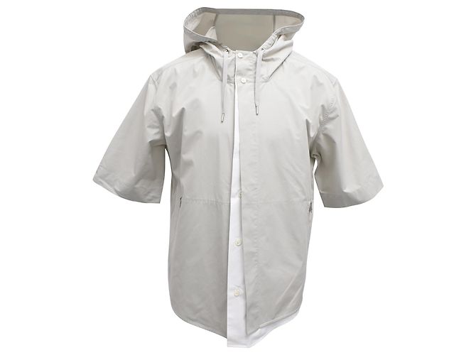 Hermès Kurzarmjacke aus grauer Baumwolle