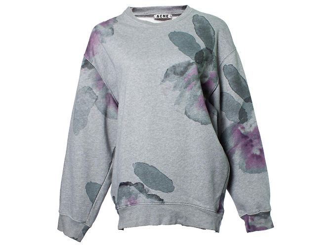 Suéter gris de Acne con estampado de rosa