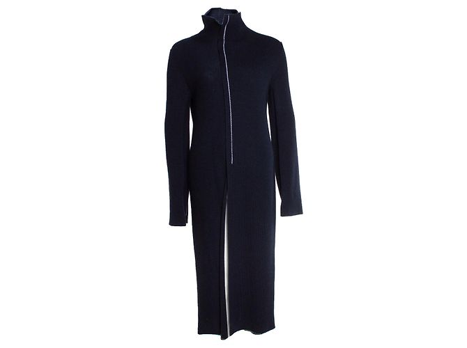 JIL SANDER Wollkleid mit Rollkragen in Blau