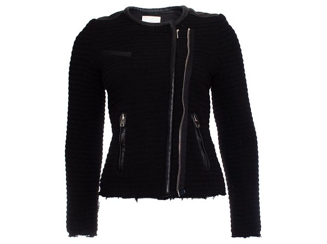 IRO wool biker jacket Black