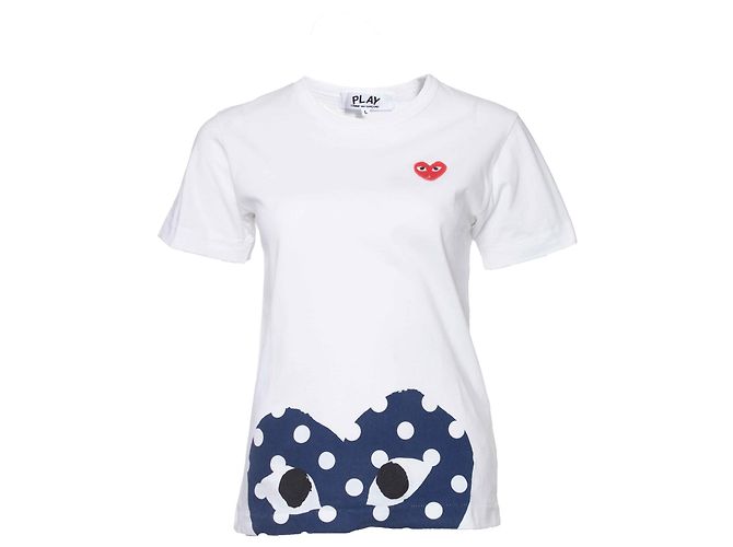 Comme Des Garcons Camiseta blanca Play Comme des Garçons Blanco