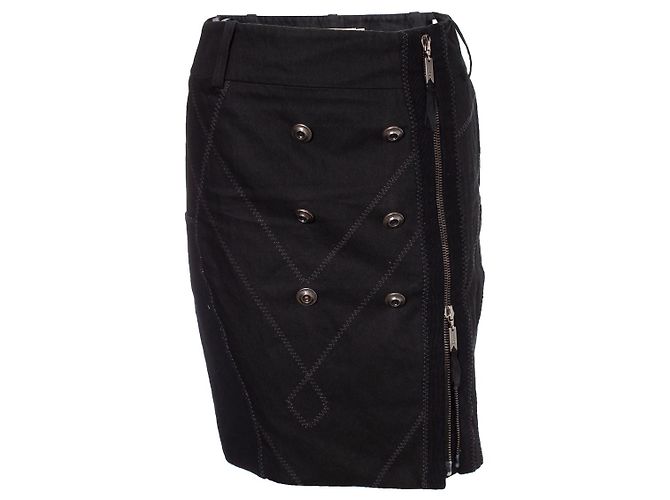 Falda con cremallera acolchada Christian Dior Negro