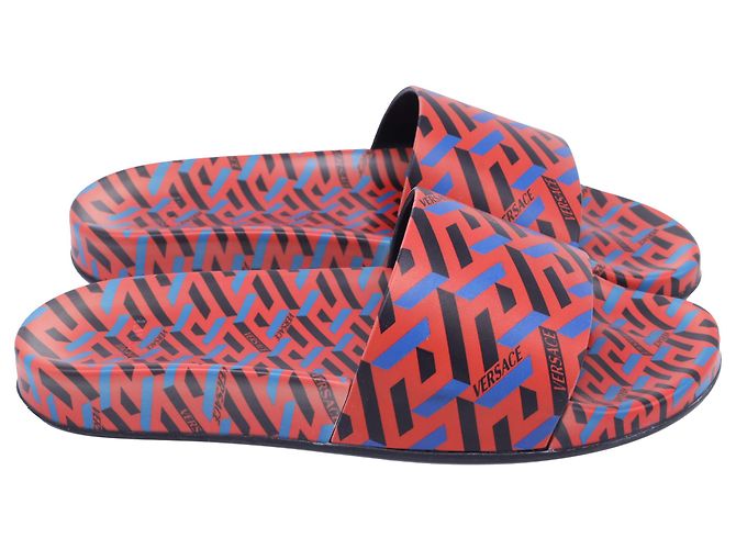 Infradito La Greca in poliuretano multicolore di Versace