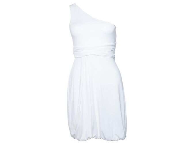 Robe drapée à une épaule Pinko Blanc
