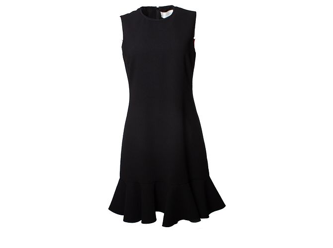 Vestido Victoria Beckham con ribete de volantes Negro