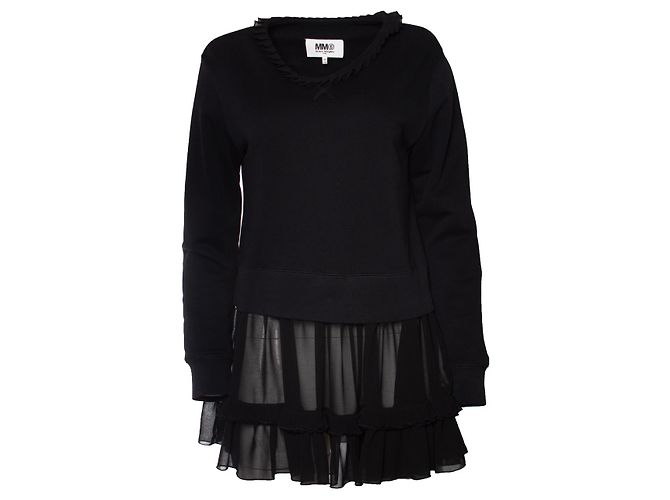 Maison Martin Margiela Suéter combo de cuello redondo Maison Margiela Negro